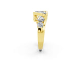 Yellow gold Bezel Set Princess Cut Diamond Split Shank Ring_2