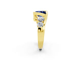 Yellow gold Bezel Set Princess Cut Diamond Split Shank Ring_2