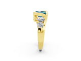 Yellow gold Bezel Set Princess Cut Diamond Split Shank Ring_2
