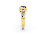 Yellow gold Bezel Set Princess Cut Diamond Split Shank Ring_2