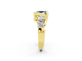 Yellow gold Bezel Set Princess Cut Diamond Split Shank Ring_2