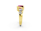 Yellow gold Bezel Set Princess Cut Diamond Split Shank Ring_2