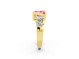 Yellow gold Bezel Set Princess Cut Diamond Split Shank Ring_2