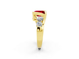 Yellow gold Bezel Set Princess Cut Diamond Split Shank Ring_2