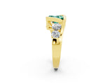 Yellow gold Bezel Set Princess Cut Diamond Split Shank Ring_2