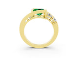 Yellow gold Bezel Set Princess Cut Diamond Split Shank Ring_3