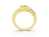 Yellow gold Bezel Set Princess Cut Diamond Split Shank Ring_3