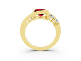 Yellow gold Bezel Set Princess Cut Diamond Split Shank Ring_3