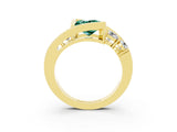 Yellow gold Bezel Set Princess Cut Diamond Split Shank Ring_3