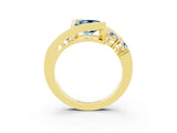 Yellow gold Bezel Set Princess Cut Diamond Split Shank Ring_3