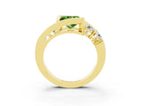 Yellow gold Bezel Set Princess Cut Diamond Split Shank Ring_3