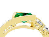 Yellow gold Bezel Set Princess Cut Diamond Split Shank Ring_4