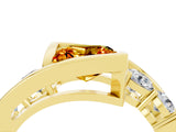 Yellow gold Bezel Set Princess Cut Diamond Split Shank Ring_4