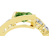 Yellow gold Bezel Set Princess Cut Diamond Split Shank Ring_4