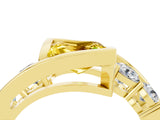 Yellow gold Bezel Set Princess Cut Diamond Split Shank Ring_4