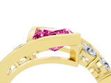 Yellow gold Bezel Set Princess Cut Diamond Split Shank Ring_4