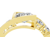 Yellow gold Bezel Set Princess Cut Diamond Split Shank Ring_4
