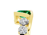 Yellow gold Bezel Set Princess Cut Diamond Split Shank Ring_5
