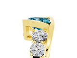 Yellow gold Bezel Set Princess Cut Diamond Split Shank Ring_5