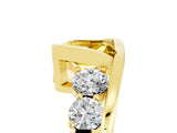 Yellow gold Bezel Set Princess Cut Diamond Split Shank Ring_5
