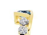 Yellow gold Bezel Set Princess Cut Diamond Split Shank Ring_5