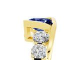 Yellow gold Bezel Set Princess Cut Diamond Split Shank Ring_5
