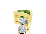 Yellow gold Bezel Set Princess Cut Diamond Split Shank Ring_5