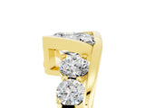 Yellow gold Bezel Set Princess Cut Diamond Split Shank Ring_5