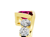 Yellow gold Bezel Set Princess Cut Diamond Split Shank Ring_5