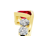 Yellow gold Bezel Set Princess Cut Diamond Split Shank Ring_5