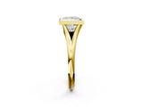 Yellow gold Bezel Set Princess Cut Solitaire Ring with Tapered Band 2