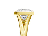 Yellow gold Bezel Set Princess Cut Solitaire Ring with Tapered Band 5