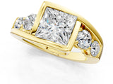 Yellow gold Bezel Set Princess Diamond Split Shank Ring_12