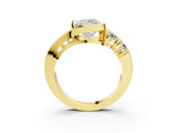 Yellow gold Bezel Set Princess Diamond Split Shank Ring_14