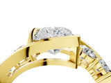 Yellow gold Bezel Set Princess Diamond Split Shank Ring_15