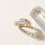Yellow gold Bezel Set Princess Diamond Split Shank Ring_6