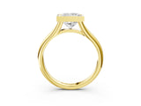 Yellow gold Bezel Set Princess Solitaire Diamond Ring with Smooth Band 3