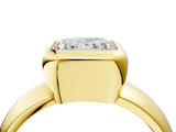 Yellow gold Bezel Set Princess Solitaire Ring with Wide Band 5