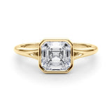 Yellow gold Bezel Set Radiant Cut Solitaire Ring 2