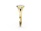 Yellow gold Bezel Set Radiant Cut Solitaire Ring with Tapered Band 3