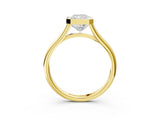 Yellow gold Bezel Set Radiant Cut Solitaire Ring with Tapered Band 4