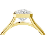 Yellow gold Bezel Set Radiant Cut Solitaire Ring with Tapered Band 5