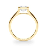 Yellow gold Bezel Set Radiant Cut Solitaire Ring