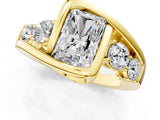 Yellow gold Bezel Set Radiant Diamond Split Shank Ring_4
