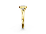 Yellow gold Bezel Set Radiant Solitaire Diamond Ring with Smooth Band 3