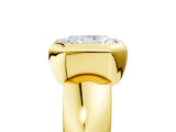 Yellow gold Bezel Set Radiant Solitaire Ring with Wide Band 5