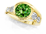 Yellow gold Bezel Set Round Cut Diamond Split Shank Ring_1