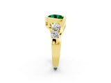 Yellow gold Bezel Set Round Cut Diamond Split Shank Ring_2
