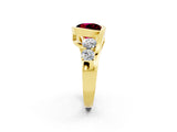 Yellow gold Bezel Set Round Cut Diamond Split Shank Ring_2