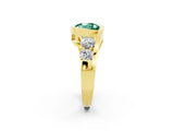 Yellow gold Bezel Set Round Cut Diamond Split Shank Ring_2